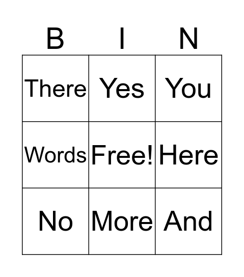 Alonso's bingo Card