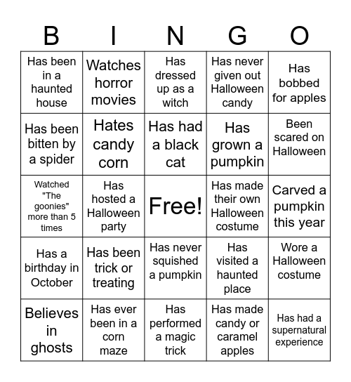 Javelin Bingo Card