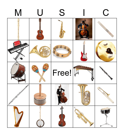 Instrument Bingo Card