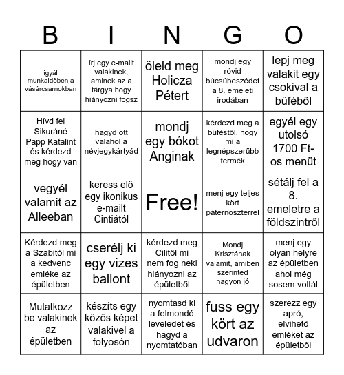 Utolsó nap az "EM-ben" Bingo Card