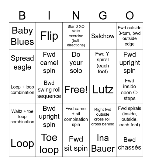 Star 3 Elements Bingo Card