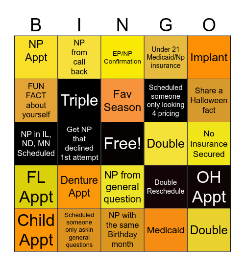 Halloween BINGO Card