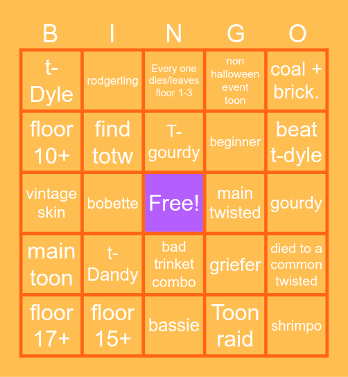 dandys world bingo (halloween version) Bingo Card