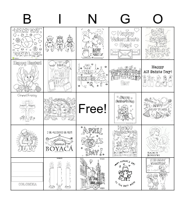 HOLIDAYS AND CELEBRATIONS Bingo Card