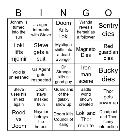 Doomsday Predictions Bingo Card