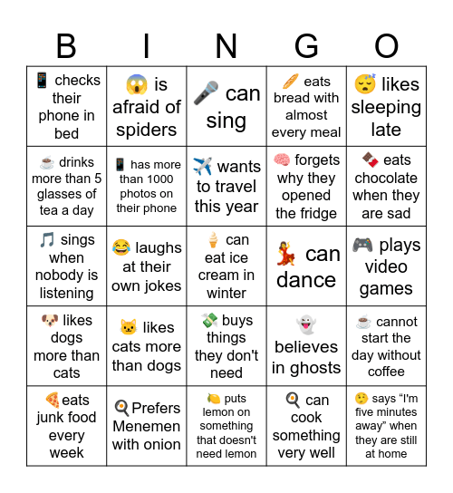 Find someone who… Bingo Card
