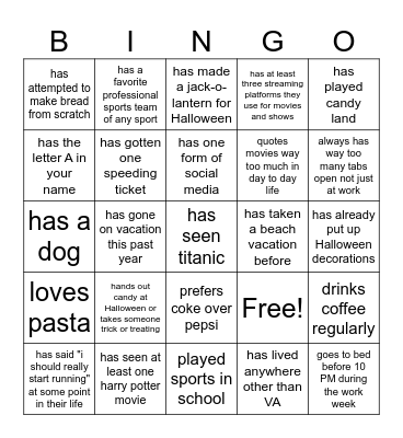Hallowingo Bingo Card