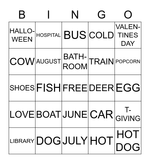 SIGN LANGUAGE 4 Bingo Card