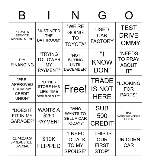 FLOW BINGO CARD Bingo Card
