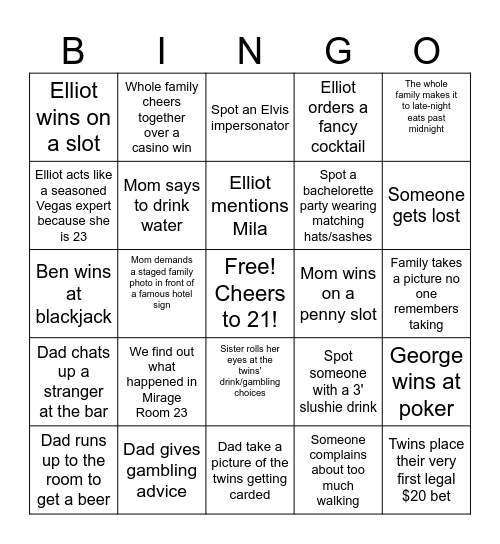 Viva Las Vegas! Bingo Card
