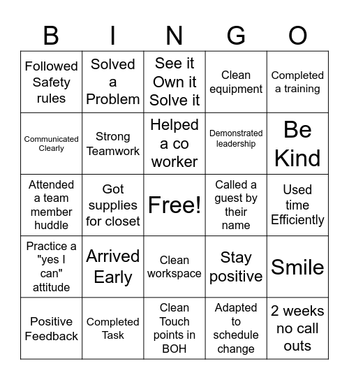 Bingo Card