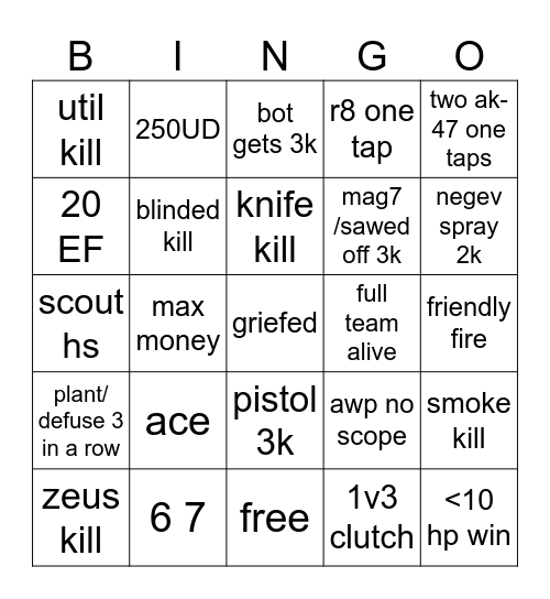 cs Bingo Card