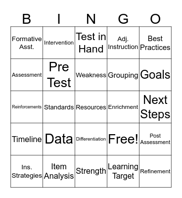 PLC Fishbowl Bingo Card