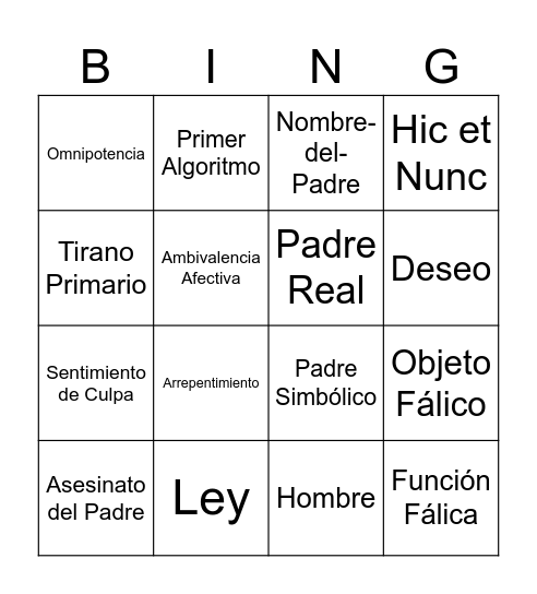 Del Hombre al Padre y del Padre Al Hombre Bingo Card