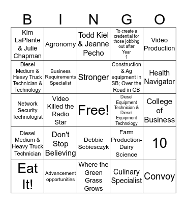 New Program Bingo Card