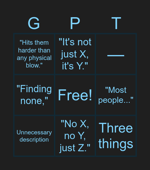 Chatbot Bingo Card