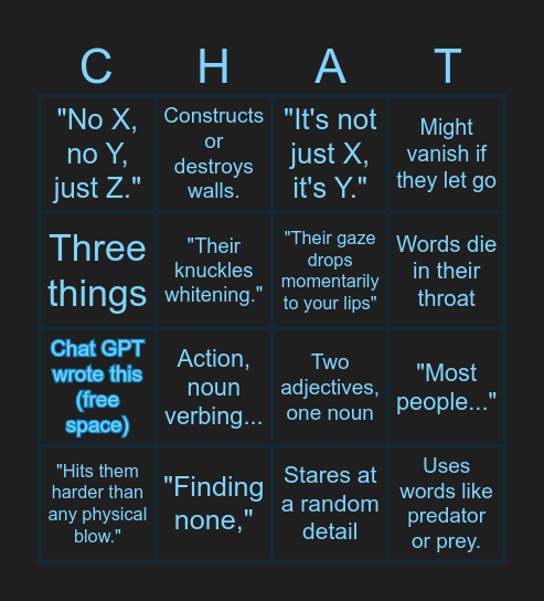 Chatbot Bingo Card