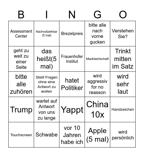 Nusser Bingo Card