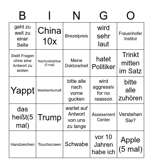 Nusser Bingo Card