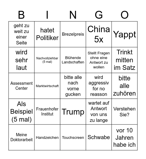 Nusser Bingo Card