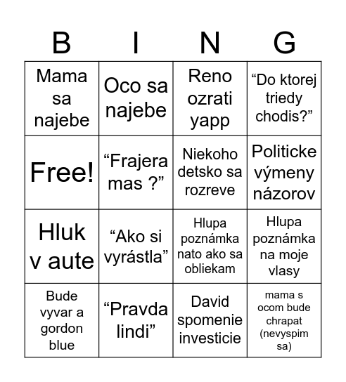 Epicky vikend plny zábavy a strpenia Bingo Card
