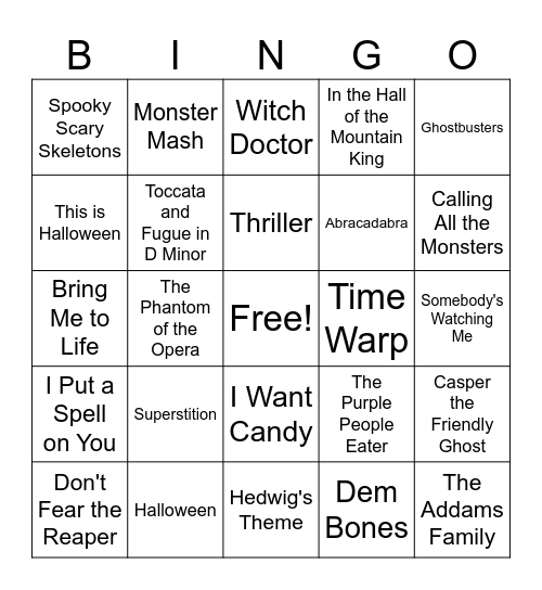Halloween Bingo 2026 Bingo Card