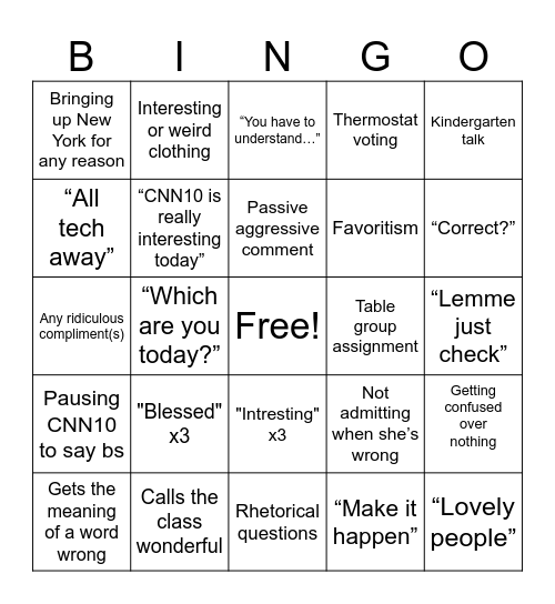 Sertsu Bingo Card
