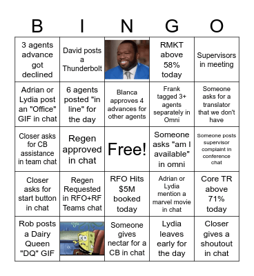 RFO Bingoooo Bingo Card