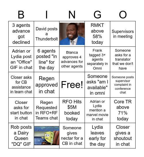 RFO Bingoooo Bingo Card