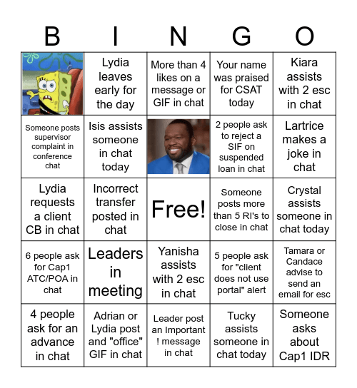 DS RF Bingoooo Bingo Card