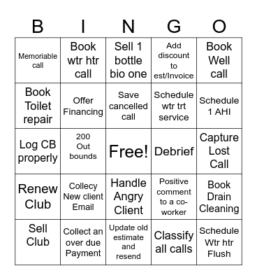 Plumb Lucky Bingo Card