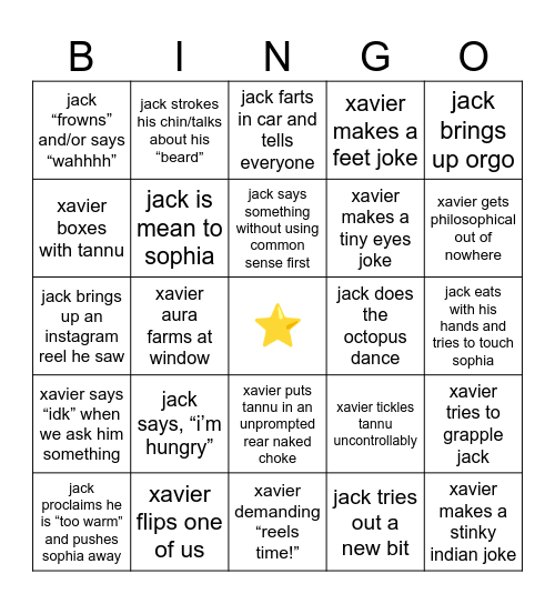 WEEKEND BINGO Card