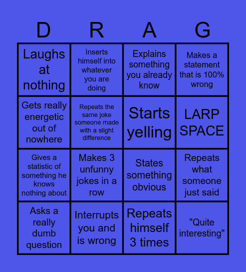 Drago Bingo Card