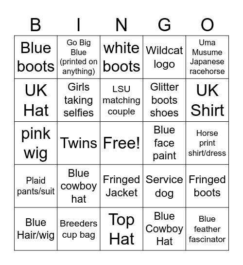Big Blue Day 2026 Bingo Card