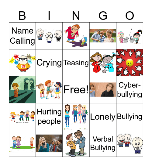 Bullying Bingo Card