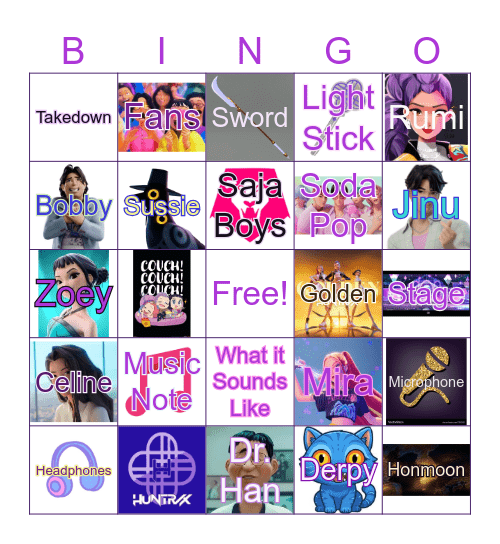 Huntrix Bingo Card