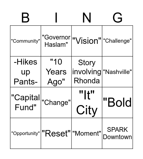 Staff Meeting Bingo Card