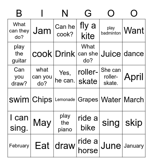 G4_Unit 4+5 Bingo Card