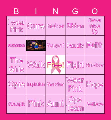 Breast Cancer Awareness BINGO Card