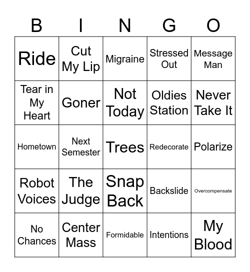 cbus bingo! Bingo Card