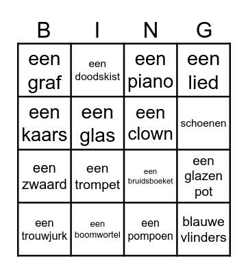 Halloween Bingo Card