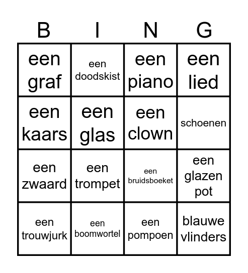 Halloween Bingo Card