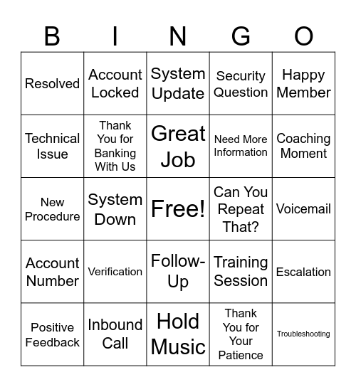 Customer Service Appreciation Week Bingo Card