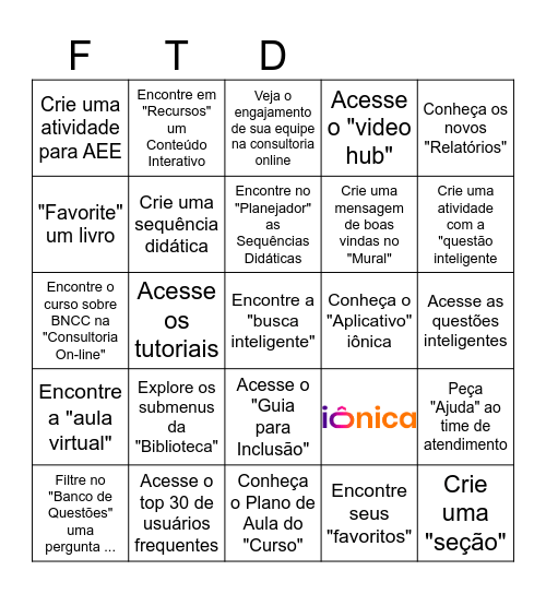 Navegação iônica - EI Bingo Card