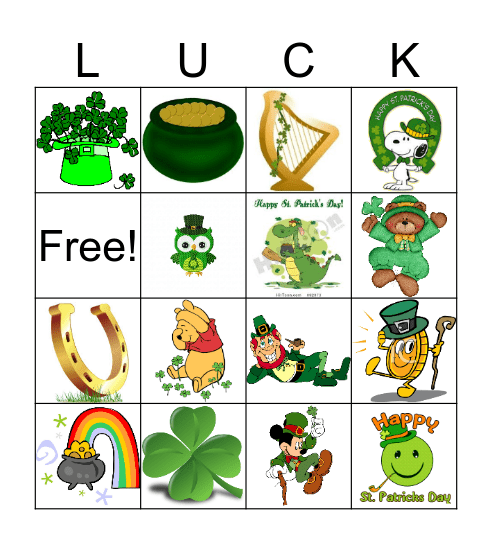 St. Patrick's Day Bingo Card