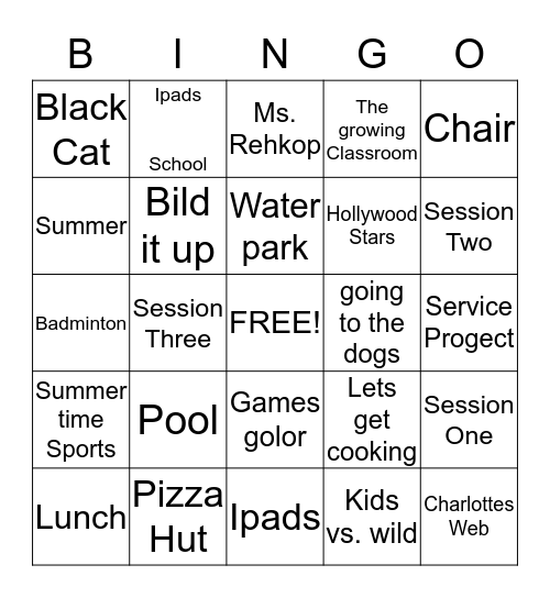 Lorelei Bingo Card