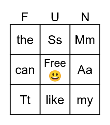 Friday Bingo Card