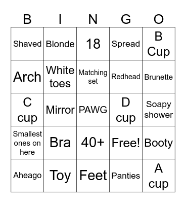 Whisper Bingo Card
