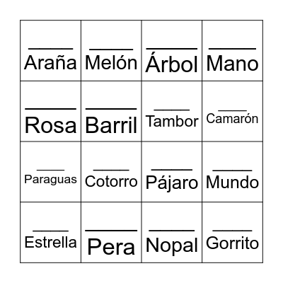 Lotería Bingo Card