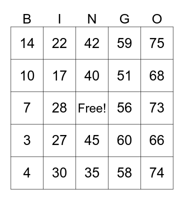 Csweek Bingo Card